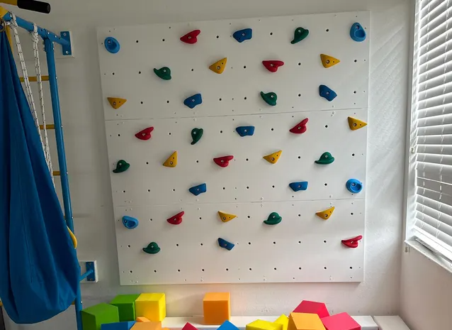 Custom Rock Climbing Ninja Wall! Occupational Therapist Approved