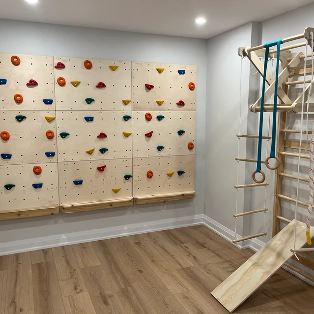 Custom Rock Climbing Ninja Wall! Occupational Therapist Approved